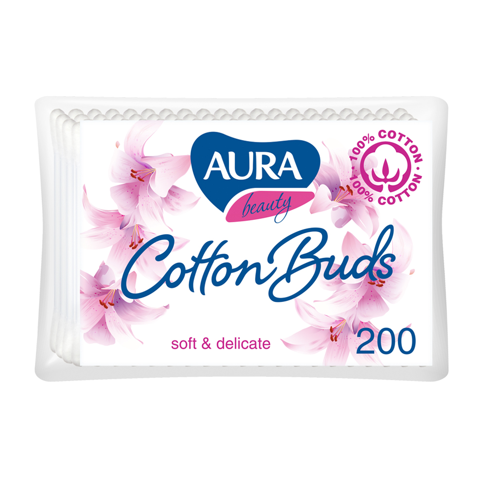 Ватні палички Aura Beauty Cotton Buds, 200 шт