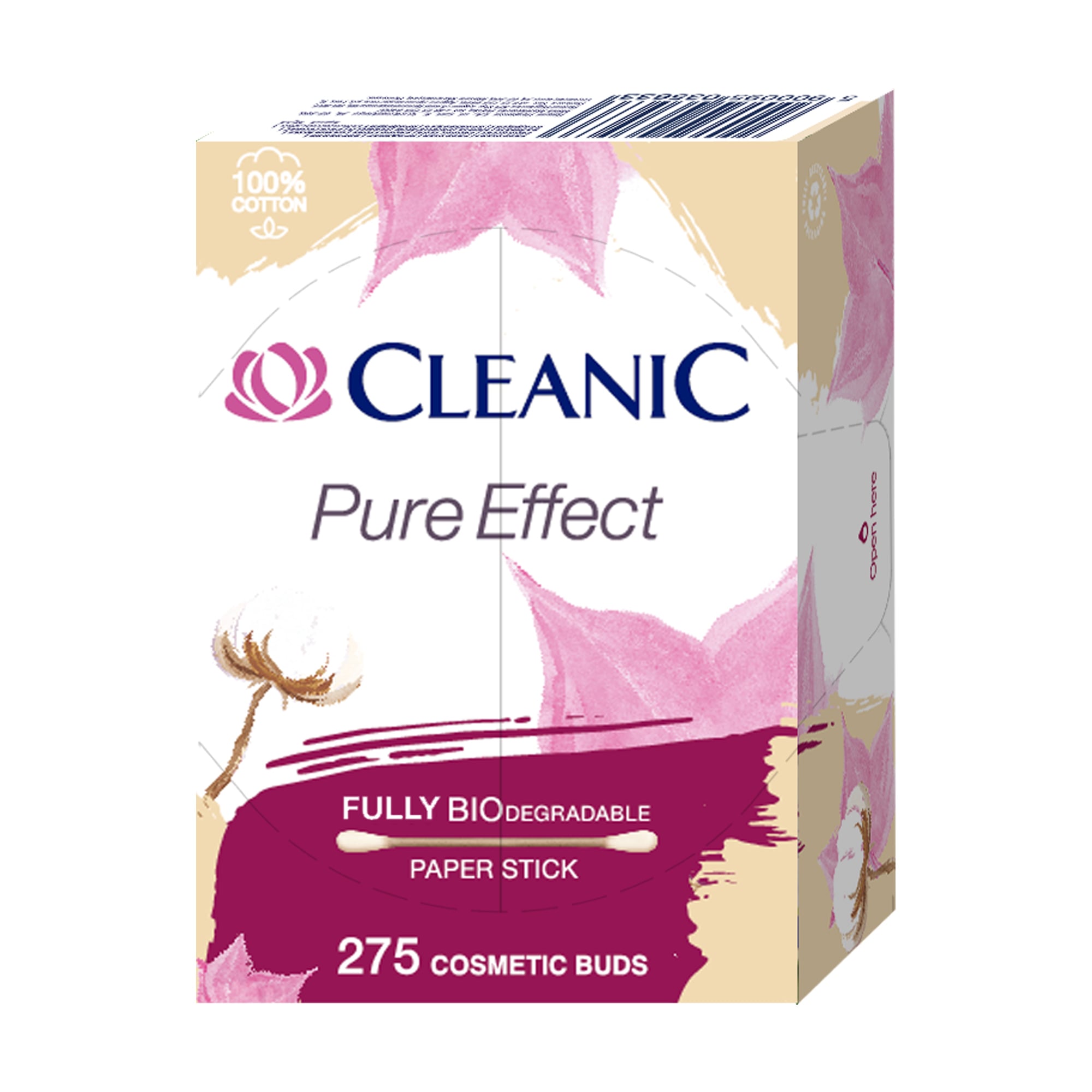 Ватні палички Cleanic Pure Effect Cotton Buds в коробці, 275 шт